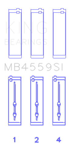 King Engine Bearings Holden Alloytec 175/190 O/S 020 (Size +0.75mm) Main Bearing Set - MB4559SI0.75