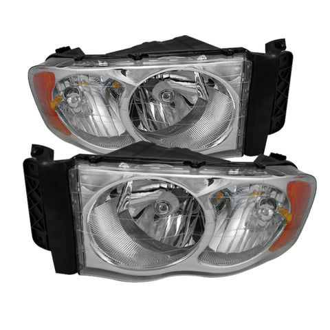 xTune Dodge Ram 1500 02-05 Amber Crystal Headlights Chrome HD-JH-DR02-AM-C - 5064486