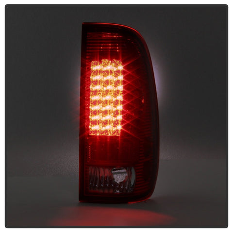 xTune Ford F150 Styleside 97-03 Super Duty 99-07 LED Tail Lights Red Smoke ALT-ON-FF15097-LED-RC - 5034076