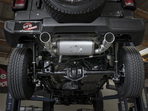 aFe Rebel Series 2.5in 409 SS Axle-Back Exhaust w/ Polished Tips 2018+ Jeep Wrangler (JL) V6 3.6L - 49-48067-P