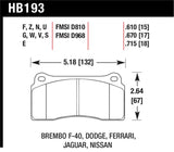 Hawk Rotora FC4 DTC-60 Race Brake Pads - HB193G.610