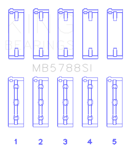King Engine Bearings Suzuki J24B (Size +1.0mm) Main Bearing Set - MB5788SI1.0