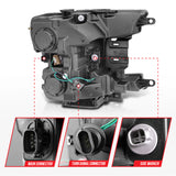 ANZO 2018-2020 Ford F-150 Projector Headlight w/Plank Style Switchback Chrome Housing - 111510