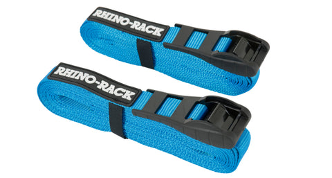 Rhino-Rack Rapid Tie Down Straps w/Buckle Protector - 5.5m/18ft - Pair - Blue - RTD55P
