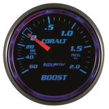 Autometer Cobalt 52mm 2 BAR Mechanical Boost Gauge - 6103-M