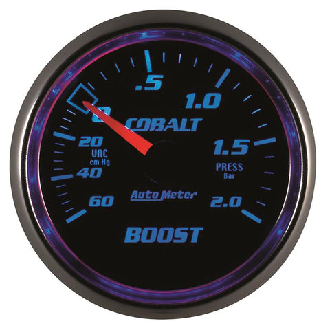 Autometer Cobalt 52mm 2 BAR Mechanical Boost Gauge - 6103-M