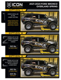 ICON 21-23 Ford Bronco Rear 2.5 VS IR Coilover Kit Heavy Rate Spring - 48613