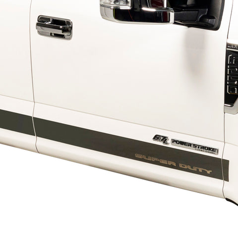 Putco 17-20 Ford SuperDuty Reg Cab 8ft Box - 10pcs - 4.25inBlack Platinum Rocker Panels - 9751463BPFD