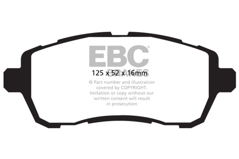 EBC 10+ Ford Fiesta 1.6 Ultimax2 Front Brake Pads - UD1454