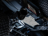 AWE Tuning 2021+ Ford Bronco 0FG Single Rear Exit Exhaust w/Diamond Black Tip & Bash Guard - 3015-23789