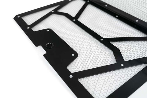 Agency Power 14-18 Polaris RZR XP 1000 / XP Turbo Vented Engine Cover - Gloss Black/Raw Mesh - AP-RZR-111-FGB-MRAW