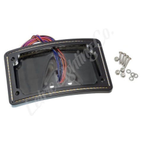 Letric Lighting 04-13 Sportster Perfect Plate Light Black Curved License Plate Frame - LLC-CPPL-B2