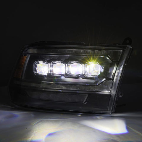 AlphaRex 09-18 Dodge Ram 2500 NOVA LED Proj Headlights Plank Style Design Black w/ Activation Light - 880555