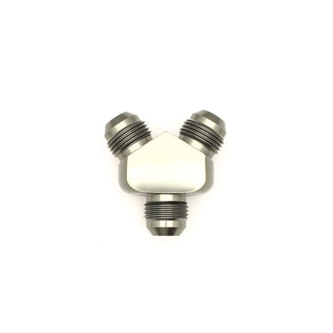 DeatschWerks 8AN Male Flare to 8AN Male Flare to 8AN Male Flare Y Fitting - Anodized Matte Black - 6-02-0706-B