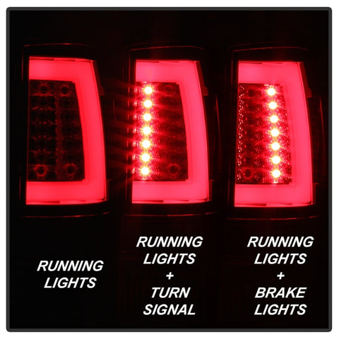 Spyder 00-06 Chevy Suburban 1500/2500 V2 Light Bar LED Tail Lights -Red Clr (ALT-YD-CD00V2-LBLED-RC) - 5084163