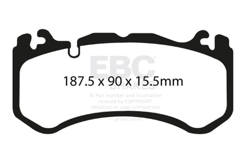 EBC 12+ Maserati Quattroporte 3.8 Twin Turbo Yellowstuff Front Brake Pads - DP41939R