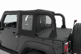 Bestop 07-18 Jeep Wrangler JK 2-Door Halftop Soft Top (Premium Black Twill) - 53900-17