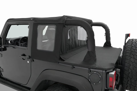 Bestop 07-18 Jeep Wrangler JK 2-Door Halftop Soft Top (Black Diamond) - 53900-35