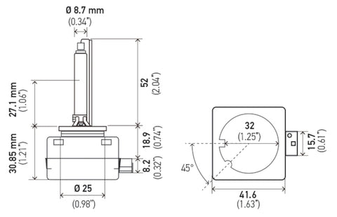 Hella Xenon D1S Bulb PK32d-2 85V 35W 4300k - D1S 4300 K