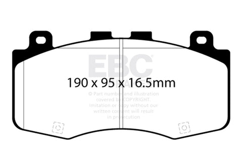 EBC Racing 2018+ Jeep Grand Cherokee Trackhawk 6.2L S/C RP-X Race Front Brake Pads - DP82400RPX