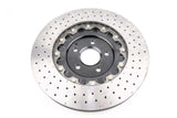 DBA 16-18 Ford Focus RS Front 5000 Series 2-Piece Drilled Rotor w/Black Hat - DBA52968BLKXD