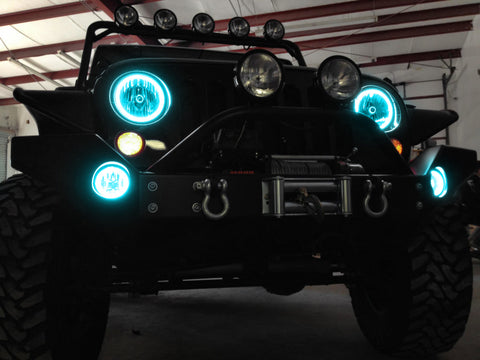 Oracle Jeep Wrangler JK 07-17 LED Waterproof Halo Kit - ColorSHIFT - 3943-330