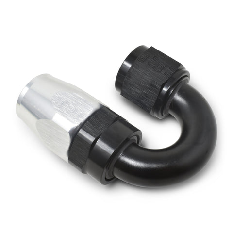 Russell Performance -10 AN Black/Silver 180 Degree Tight Radius Full Flow Swivel Hose End - 613523