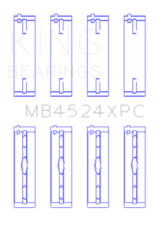 King Engine Bearings Nissan VR38DETT (Size 0.25) pMaxKote Performance Main Bearings - Set of 8 - MB4524XPC0.25