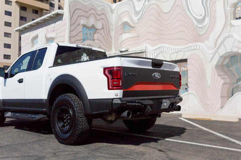 Addictive Desert Designs 17-18 Ford F-150 Raptor HoneyBadger Rear Bumper w/ 10in SR LED Mounts - R117321430103
