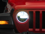 Raxiom 18-23 Jeep Wrangler JL Axial Series 9-In LED Headlights- Blk Housing (Clear Lens) - J164371