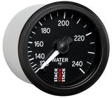 Autometer Stack 52mm 120-240 Deg F 1/2in Npt (M) Mechanical Water Temp Gauge - Black - ST3108