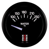 Autometer Stack 52mm 100-250 Deg F 1/8in NPTF Electric Water Temp Gauge - Black - ST3208