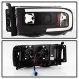 Spyder 02-05 Dodge Ram 1500 Light Bar Projector Headlights - Black (PRO-YD-DR02V2-LB-BK) - 5084606