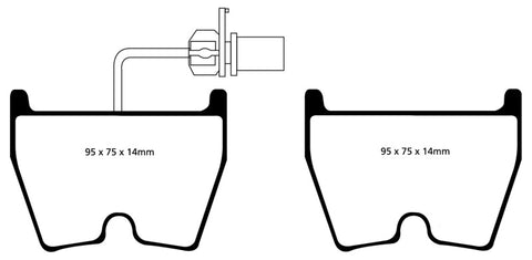 EBC 06-09 Audi RS4 4.2 (Cast Iron Rotors) Redstuff Front Brake Pads - DP31513C