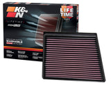 K&N 2015 Jaguar F-Pace V6-3.0L F/I Left Side Replacement Drop In Air Filter - 33-3075