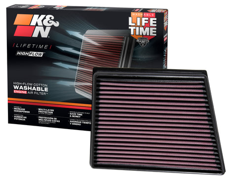 K&N 2015 Jaguar F-Pace V6-3.0L F/I Left Side Replacement Drop In Air Filter - 33-3075