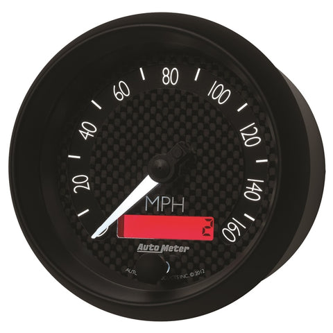 Autometer GT Series 3-3/8in In Dash 0-160 MPH Electronic Programmable Speedometer - 8088