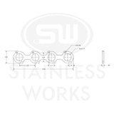 Stainless Works Small Block Ford 4.6L 2V Round Port Header 304SS Exhaust Flanges 1-3/4in Primaries - HF462V175