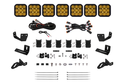 Diode Dynamics Prinsu/Sherpa Roof Racks-SS5 7-Pod CrossLink Mounting Kit - Pro Yellow Driving - DD7831