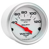 Autometer Ultra-Lite 52mm 40-120 Deg C Short Sweep Electronic Water Temp Gauge - 4337-M