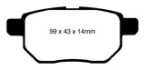 EBC 11+ Lexus CT200h 1.8 Hybrid Greenstuff Rear Brake Pads - DP21947