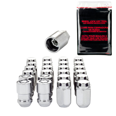 McGard 6 Lug Hex Install Kit w/Locks (Cone Seat Nut) M12X1.5 / 13/16 Hex / 1.5in. Length - Chrome - 84657
