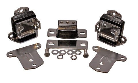 Energy Suspension 67-72 Chevrolet Camaro Black Motor and Transmision Mounts; Chrome Finish - 3.1133G