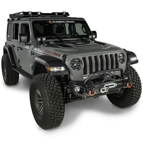 Rugged Ridge 18-20 Jeep Wrangler JL/JT Arcus Front Bumper Set w/ Overrider - 11549.05