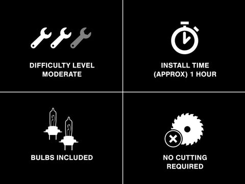 Raxiom 94-98 Ford Mustang LED Halo Projector Headlights- Black Housing (Smoked Lens) - 49119