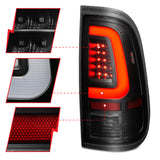 ANZO 2008-2016 Ford  F-250  LED Tail w/ Lights Bar Black Housing Smoke Lens - 311379