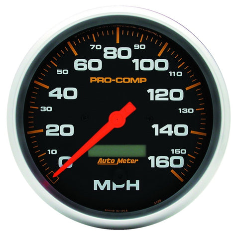 Autometer Pro-Comp 5in 160mph Electric Speedometer w/ LCD Odometer - 5189