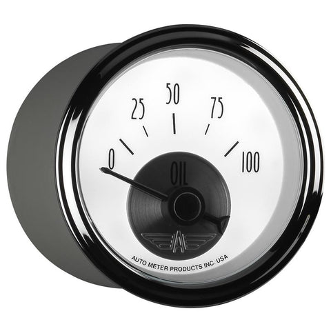 Autometer Prestige Series Pearl 2-1/16in 100PSI Electronic Oil Pressure Gauge - 2026