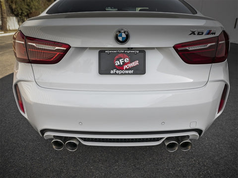 aFe MACH Force-Xp 3.5in. 304 SS C/B Exhaust w/o Muffler 15-18 BMW X5 M V8-4.4L (tt) - Polished Tip - 49-36342-P