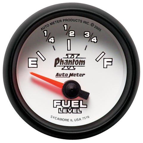Autometer Phantom II 2-1/16in 240E - 33F OHM Electric Fuel Level Gauge - 7516